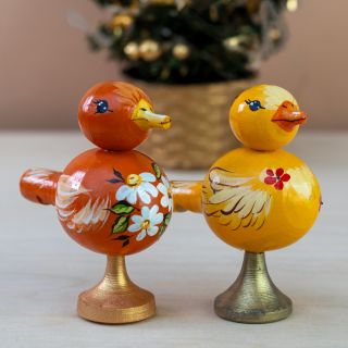 hand-painted wooden whistle toy for children