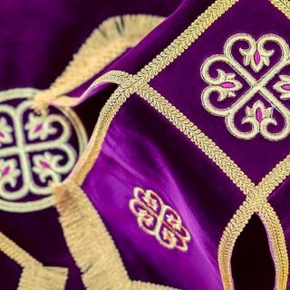 purple velvet chalice covers and veil