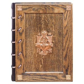 beautiful wooden Gospel Book cover with gilding