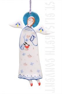 fused glass angel pendant
