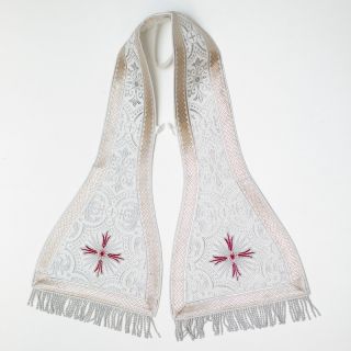 silk maniple with embroidered crosses