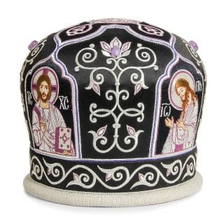 Mitre with Embroidered Icons & Semi-Precious Stones zsh-m-16-6