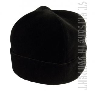 russian skufia with lapel made of black velvet