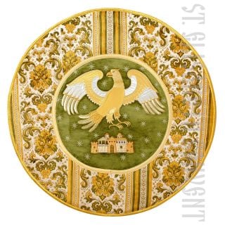 embroidered eagle rug made of decorative fabric