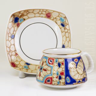 Byzantium Ceramic Cup & Saucer Set
