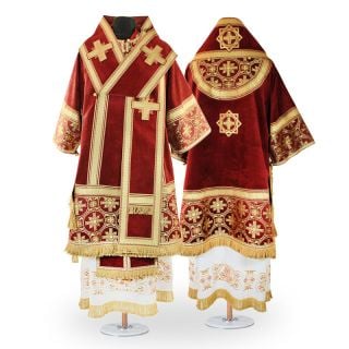velvet burgundy bishop vestment 