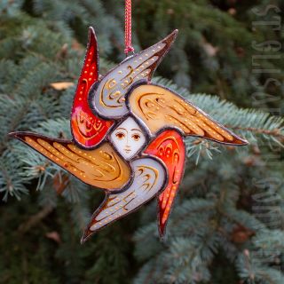handmade glass angel seraphim pendant