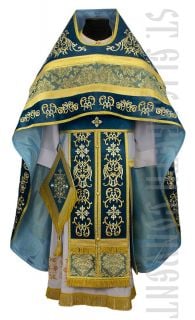green velvet and decorative priest vestment with embroidery 
