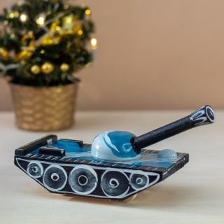 wooden hand-painted tank toy