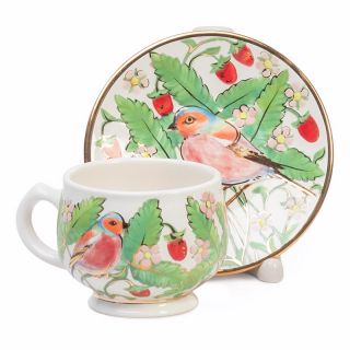 bird in Strawberry bush coffee set 