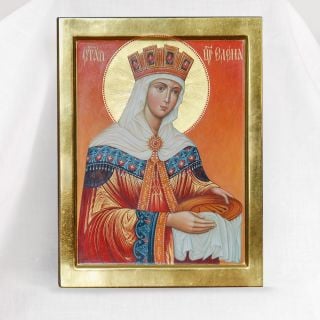 hand-painted icon of St Helena the Empress, Equal to the Apostles with nails of the Cross