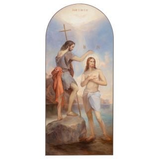 icon of the Baptism of Christ hand-painted