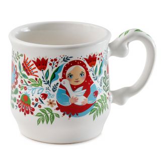 handmade ceramic mug with easter decal