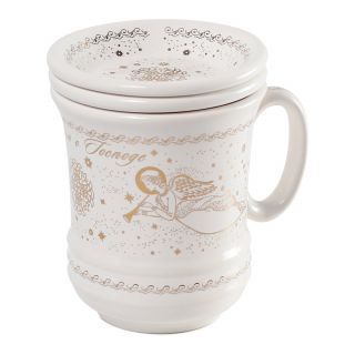 ceramic mug with a lid and infuser strainer