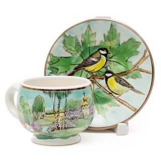 handmade ceramic with painted birds