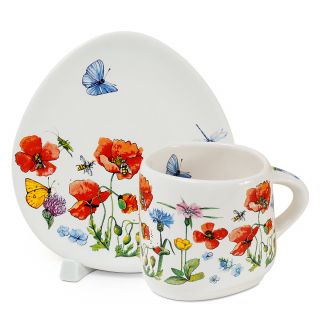 handmade ceramic coffee cup and saucer set