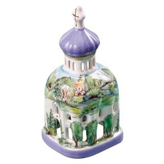 Church Shaped Candle holder with Summer Scenery
