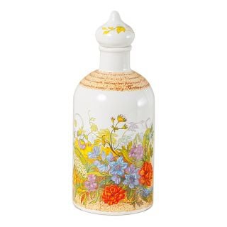 ceramic bottle with flowers with a top