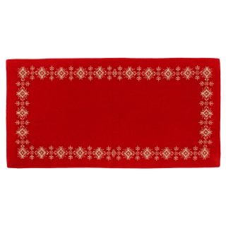 red velvet Holy Table Cross napkin with embroidered patterns