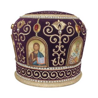 orthodox mitre with icons