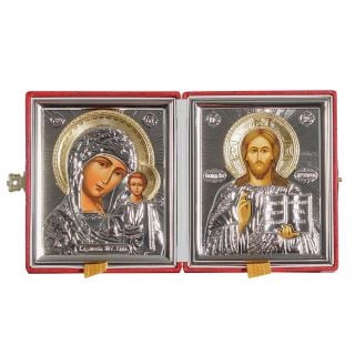 diptych folding icon of Theotokos and Jesus Christ