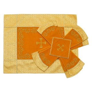 yellow velvet and silk with embroidery