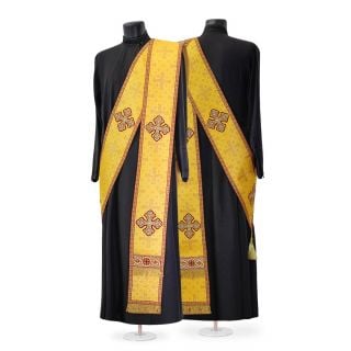 yellow protodeacon orarion with red crosses