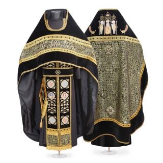 black Lenten priest vestment with embroidered icons