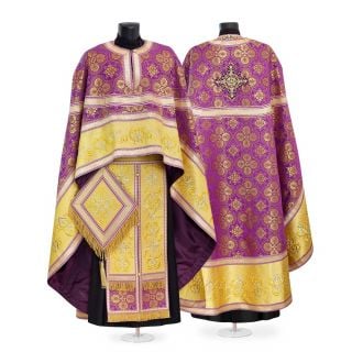 Greek-style priest phelonion with a cross and embroidery
