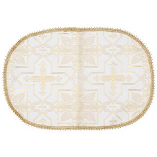 white-gold church silk Table Cross napkin