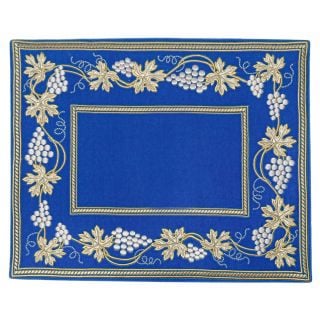 Blue Napkin for Holy Table Cross with grapes Embroidery 