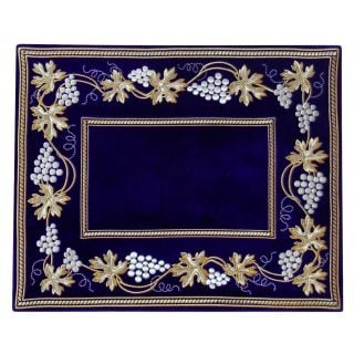 Blue Napkin for Holy Table Cross with grapes Embroidery 
