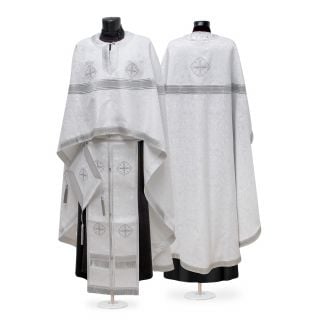 greek-style priest vestment beige with crosses
