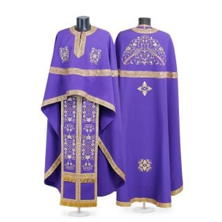 Greek-style priest vestment with embroidery on the phelonion 