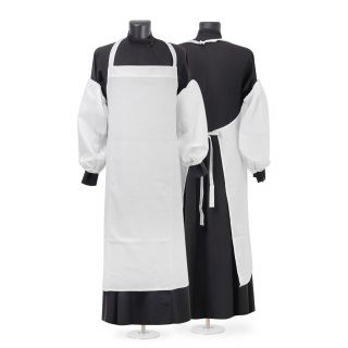 white bishop apron and sleeves protectors