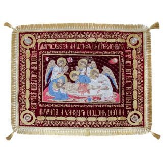  Shroud (Epitaphios) of Our Lord Jesus Christ with Embroidered troparion and Apostles Evangelists