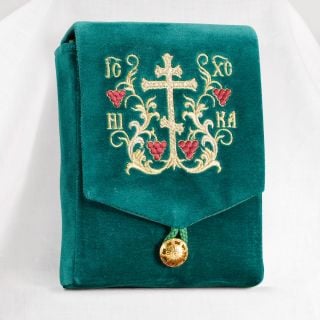 Green Velvet Case with Grape Embroidery sh2-17-01-1