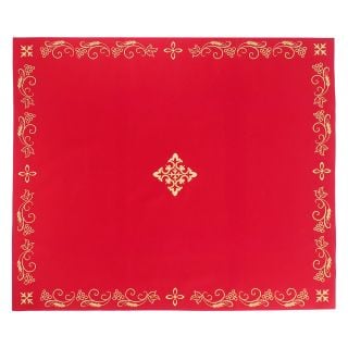 red corporal and embroidered crops grapes and cross