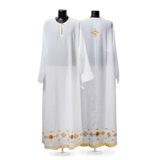silk priest sticharion with embroidered cross and pattern