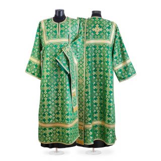 green deacon sticharion with orarion with patterns