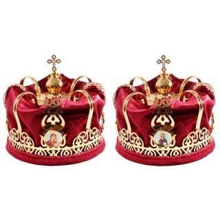 handmade wedding crowns with icons and crosses and patterns