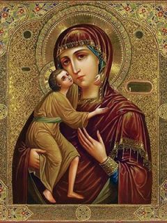 Mother of God of St Theodore mounted on wood icon