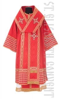 Red Paschal Bishop Vestment with Golden Embroidery