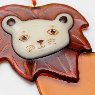 Stained-glass Lion Pendant