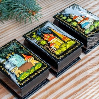 Lacquer Box with Church Painting