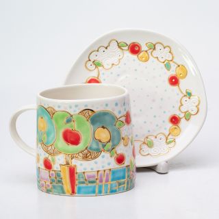 summer horse ceramic cup and a saucer set