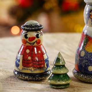 Wood-burned ,folk doll, Santa with a Christmas Tree 