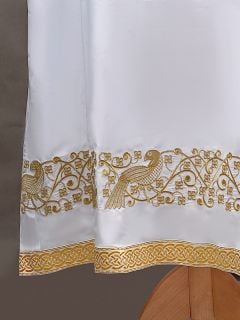 white priest sticharion (podriznik) with golden embroidery 
