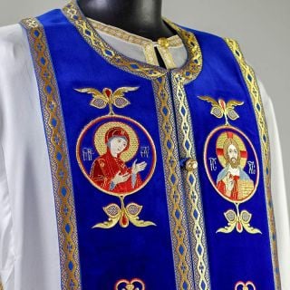 blue velvet epitrachelion with icons