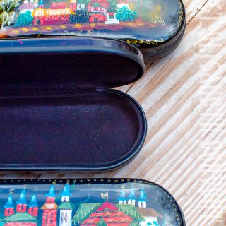 Glasses Case with Church Painting